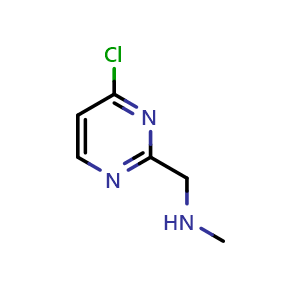 Chemical structure of 1-(4-Chloropyrimidin-2-yl)-N-methylmethanamine , CAS 2068150-43-4, AChemBlock H-8845