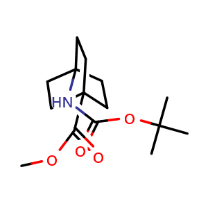 Chemical structure of Methyl 4-((tert-butoxycarbonyl)amino)bicyclo[2.2.2]octane-1-carboxylate , CAS 943845-74-7, AChemBlock H-8854