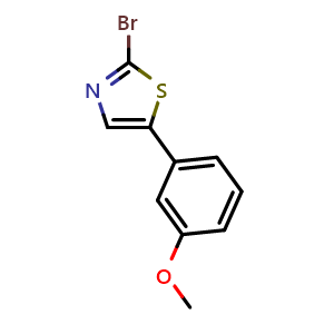 Chemical structure of 2-Bromo-5-(3-methoxyphenyl)thiazole , CAS 1215072-30-2, AChemBlock H-8864