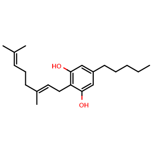 Chemical structure of Cannabigerol , CAS 25654-31-3, AChemBlock H-8869
