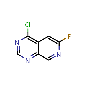 Chemical structure of 4-Chloro-6-fluoropyrido[3,4-d]pyrimidine , CAS 175357-98-9, AChemBlock H-8901