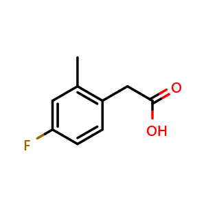 Chemical structure of 4-Fluoro-2-methylphenylacetic acid , CAS 407640-40-8, AChemBlock H-8931