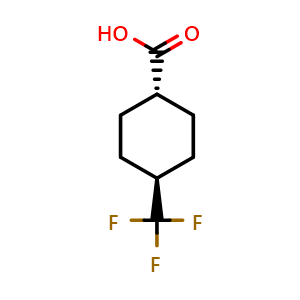 Chemical structure of trans-4-(Trifluoromethyl)cyclohexanecarboxylic Acid , CAS 133261-33-3, AChemBlock H-8941