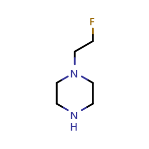 Chemical structure of 1-(2-Fluoroethyl)piperazine , CAS 541505-04-8, AChemBlock H-8967