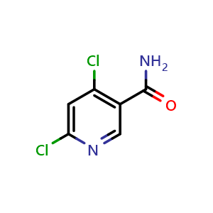 Chemical structure of 4,6-Dichloronicotinamide , CAS 70593-57-6, AChemBlock H-8999