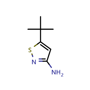 Chemical structure of 5-tert-Butyl-3-isothiazolamine , CAS 127024-28-6, AChemBlock I-9026