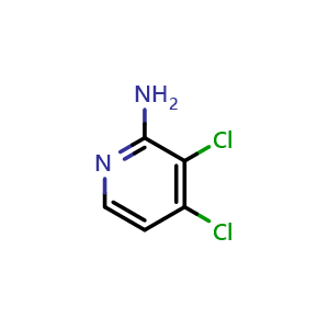 Chemical structure of 2-Amino-3,4-dichloropyridine , CAS 188577-69-7, AChemBlock I-9089