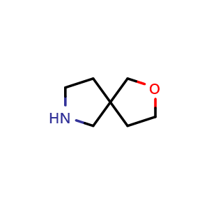 Chemical structure of 2-Oxa-7-aza-spiro[4.4]nonane , CAS 175-97-3, AChemBlock I-9107