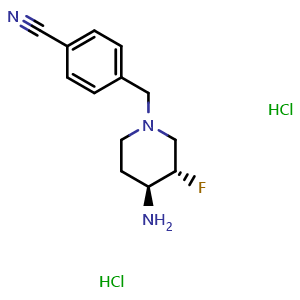 (+)-1-(4-Cyanobenzyl)-3-(S)-fluoro-4-(S)-aminopiperidine dihydrochloride