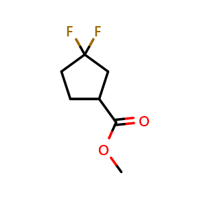 Chemical structure of Methyl 3,3-difluorocyclopentanecarboxylate , CAS 1394129-94-2, AChemBlock I-9155