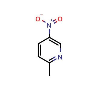 Chemical structure of 2-Methyl-5-nitropyridine , CAS 21203-68-9, AChemBlock I-9184