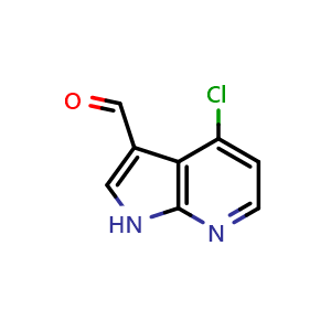 Chemical structure of 4-Chloro-7-azaindole-3-carbaldehyde , CAS 918515-16-9, AChemBlock I-9188