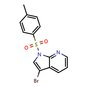 Chemical structure of 3-Bromo-1-(4-methylbenzenesulfonyl)-1H-pyrrolo[2,3-b]pyridine , CAS 226085-18-3, AChemBlock I-9202