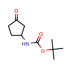Chemical structure of 1-(Boc-amino)-3-oxocyclopentane , CAS 847416-99-3, AChemBlock I-9225