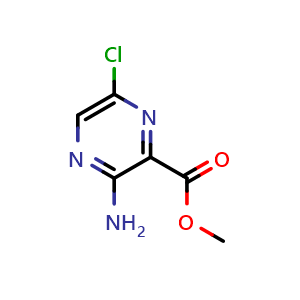 Chemical structure of Methyl 3-amino-6-chloro-2-pyrazinecarboxylate , CAS 1458-03-3, AChemBlock I-9236