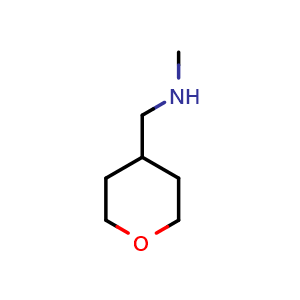 Chemical structure of N-Methyl(tetrahydropyran-4-yl)methanamine , CAS 439081-52-4, AChemBlock I-9263