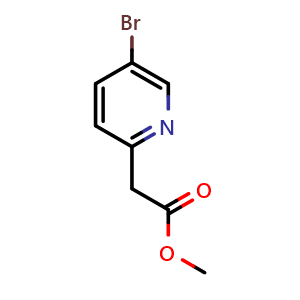 Chemical structure of Methyl 5-bromopyridine-2-acetate , CAS 917023-06-4, AChemBlock I-9270