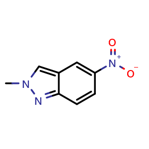 Chemical structure of 2-Methyl-5-nitro-2H-indazole , CAS 5228-48-8, AChemBlock I-9306