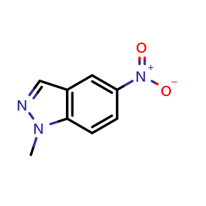 Chemical structure of 1-Methyl-5-nitro-1H-indazole , CAS 5228-49-9, AChemBlock I-9311