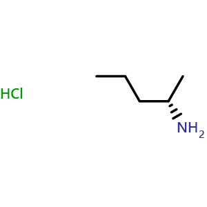 Chemical structure of (2S)-Pentanamine hydrochloride , CAS 216237-52-4, AChemBlock I-9318