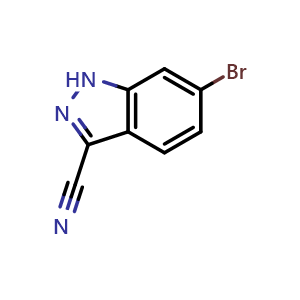 Chemical structure of 6-Bromo-1H-indazole-3-carbonitrile , CAS 885278-24-0, AChemBlock I-9376