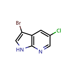 Chemical structure of 3-Bromo-5-chloro-7-azaindole , CAS 866546-09-0, AChemBlock I-9406