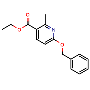 Chemical structure of Ethyl 6-(benzyloxy)-2-methylpyridine-3-carboxylate , CAS 1630906-72-7, AChemBlock I-9417