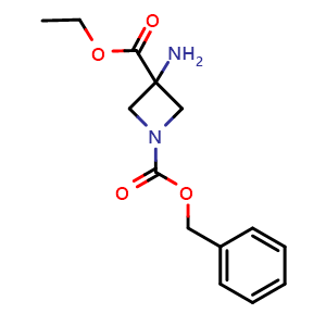Chemical structure of Ethyl 3-amino-1-Cbz-azetidine-3-carboxylate , CAS 1434142-16-1, AChemBlock I-9419