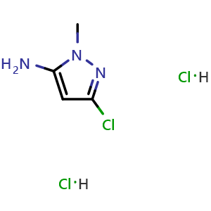 Chemical structure of 3-Chloro-1-methyl-1H-pyrazol-5-amine dihydrochloride , CAS 1630906-90-9, AChemBlock I-9433