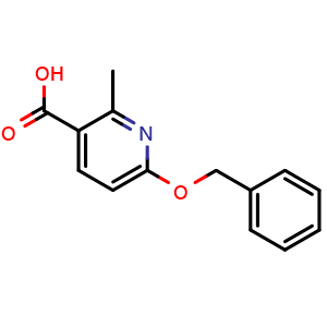 Chemical structure of 2-Methyl-6-(phenylmethoxy)-3-pyridinecarboxylic acid , CAS 1355172-95-0, AChemBlock I-9436