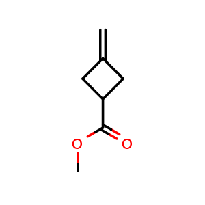Chemical structure of Methyl 3-methylenecyclobutanecarboxylate , CAS 15963-40-3, AChemBlock I-9440