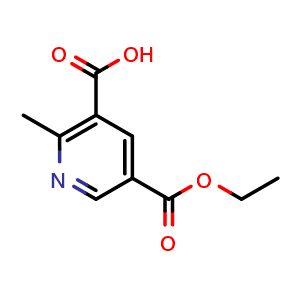 Chemical structure of 5-(Ethoxycarbonyl)-2-methylnicotinic acid , CAS 936801-41-1, AChemBlock I-9442