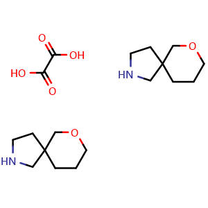 Chemical structure of 7-Oxa-2-aza-spiro[4.5]decane hemioxalate , CAS 1630906-43-2, AChemBlock I-9449