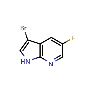 Chemical structure of 3-Bromo-5-fluoro-7-azaindole , CAS 1190309-71-7, AChemBlock I-9458