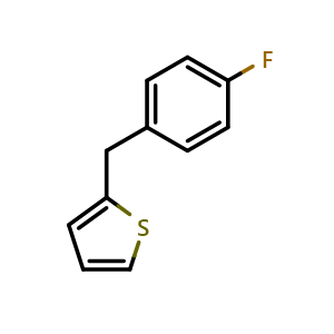 Chemical structure of 2-(4-Fluorobenzyl)thiophene , CAS 63877-96-3, AChemBlock I-9460