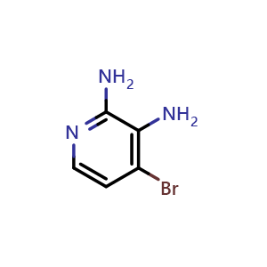 Chemical structure of 4-Bromo-2,3-diaminopyridine , CAS 1232431-75-2, AChemBlock I-9465