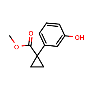 Chemical structure of Methyl 1-(3-hydroxyphenyl)cyclopropane-1-carboxylate , CAS 1630907-12-8, AChemBlock I-9468