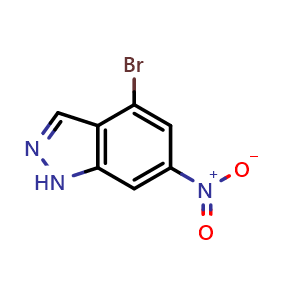 Chemical structure of 4-Bromo-6-nitro-1H-indazole , CAS 885518-54-7, AChemBlock I-9474