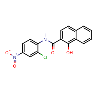 Chemical structure of N-(2-Chloro-4-nitrophenyl)-1-hydroxynaphthalene-2-carboxamide , CAS 65570-43-6, AChemBlock I-9475