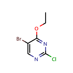 Chemical structure of 5-Bromo-2-chloro-4-ethoxypyrimidine , CAS 1289005-72-6, AChemBlock I-9490