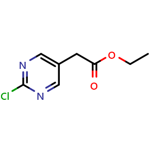 Chemical structure of Ethyl 2-(2-chloropyrimidin-5-yl)acetate , CAS 917025-00-4, AChemBlock I-9491