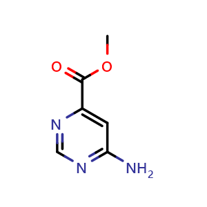 Chemical structure of Methyl 6-aminopyrimidine-4-carboxylate , CAS 77817-12-0, AChemBlock I-9515