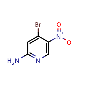 Chemical structure of 2-Amino-4-bromo-5-nitropyridine , CAS 84487-11-6, AChemBlock I-9518