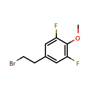Chemical structure of 5-(2-Bromoethyl)-1,3-difluoro-2-methoxybenzene , CAS 1630906-97-6, AChemBlock I-9537