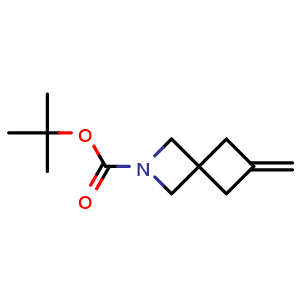 Chemical structure of tert-Butyl 6-methylidene-2-azaspiro[3.3]heptane-2-carboxylate , CAS 1630906-30-7, AChemBlock I-9538