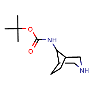 Chemical structure of 8-(Boc-amino)-3-azabicyclo[3.2.1]octane , CAS 198210-17-2, AChemBlock I-9541