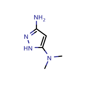 Chemical structure of 5-N,5-N-dimethyl-1H-pyrazole-3,5-diamine , CAS 935667-36-0, AChemBlock I-9543