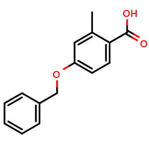Chemical structure of 4-(Benzyloxy)-2-methylbenzoic acid , CAS 17819-91-9, AChemBlock I-9546