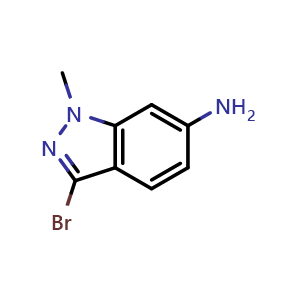 Chemical structure of 6-Amino-3-bromo-1-methyl-1H-indazole , CAS 1203181-56-9, AChemBlock I-9559