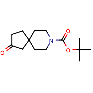 Chemical structure of tert-butyl 2-oxo-8-azaspiro[4.5]decane-8-carboxylate , CAS 1250994-14-9, AChemBlock I-9569